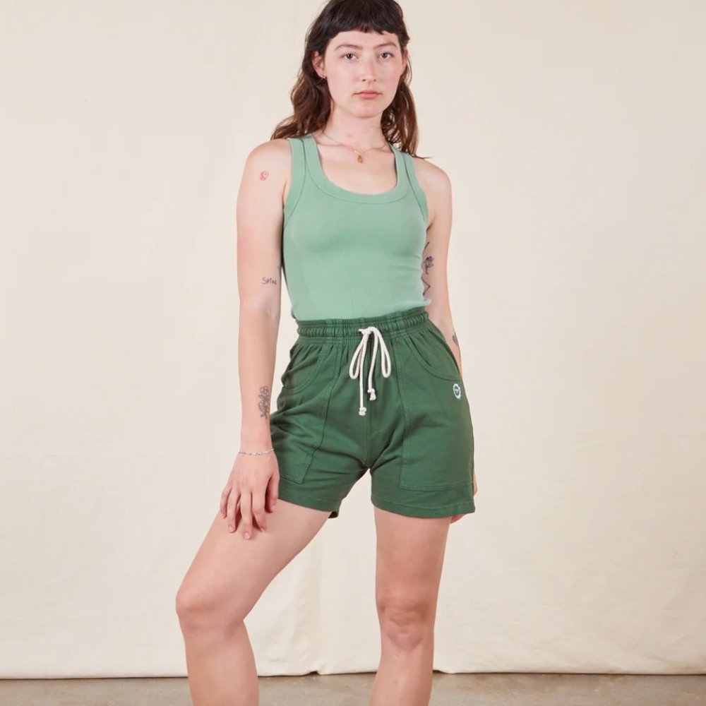 BIG BUD PRESS LIGHTWEIGHT SWEAT SHORTS - DARK EMERALD GREEN